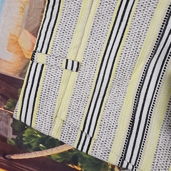 Loft Striped Yellow White Black Shorts Size 6 - Picture 2 of 6